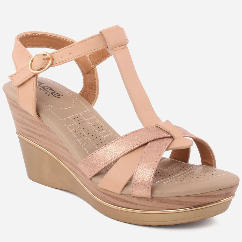 Women" TULIP" Mullti Color Ankle Starp Wedge Sandals