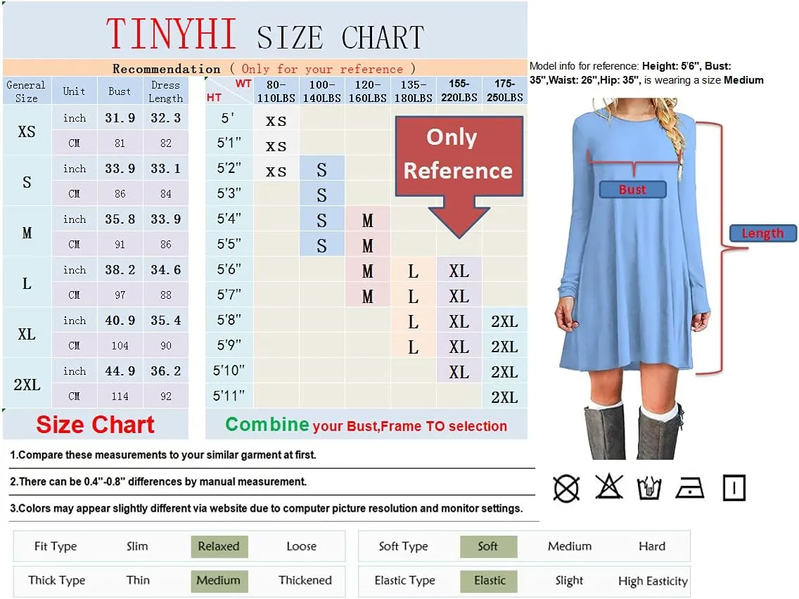 Women's Casual Plain Fit Flowy Simple Swing T-Shirt Loose Tunic Dress¡­
