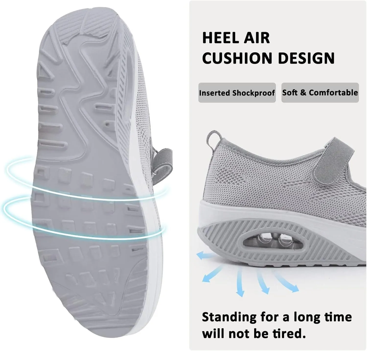 Women's Comfortable Working Nurse Shoes Non-Slip Adjustable Breathable Walking Buffer Fitness Casual Nursing Orthotic Lightweight Shoes Arthritis, Diabetes Heel Pain