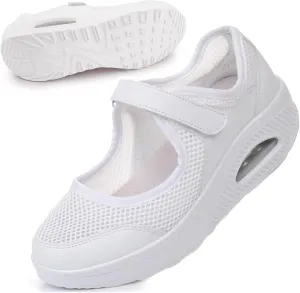 Women's Comfortable Working Nurse Shoes Non-Slip Adjustable Breathable Walking Buffer Fitness Casual Nursing Orthotic Lightweight Shoes Arthritis, Diabetes Heel Pain