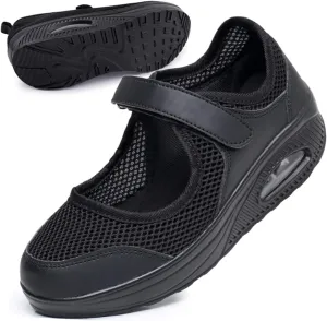 Women's Comfortable Working Nurse Shoes Non-Slip Adjustable Breathable Walking Buffer Fitness Casual Nursing Orthotic Lightweight Shoes Arthritis, Diabetes Heel Pain