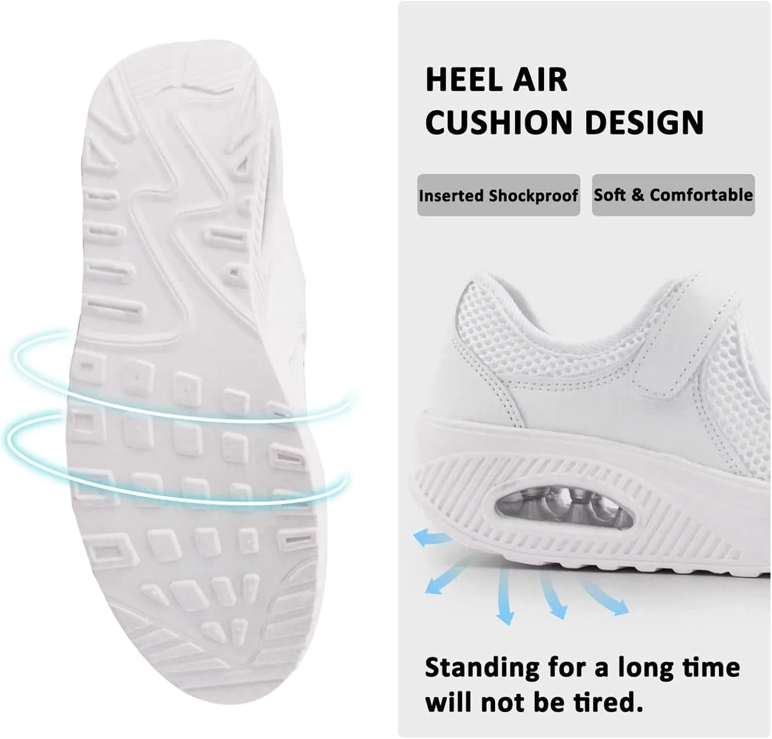 Women's Comfortable Working Nurse Shoes Non-Slip Adjustable Breathable Walking Buffer Fitness Casual Nursing Orthotic Lightweight Shoes Arthritis, Diabetes Heel Pain