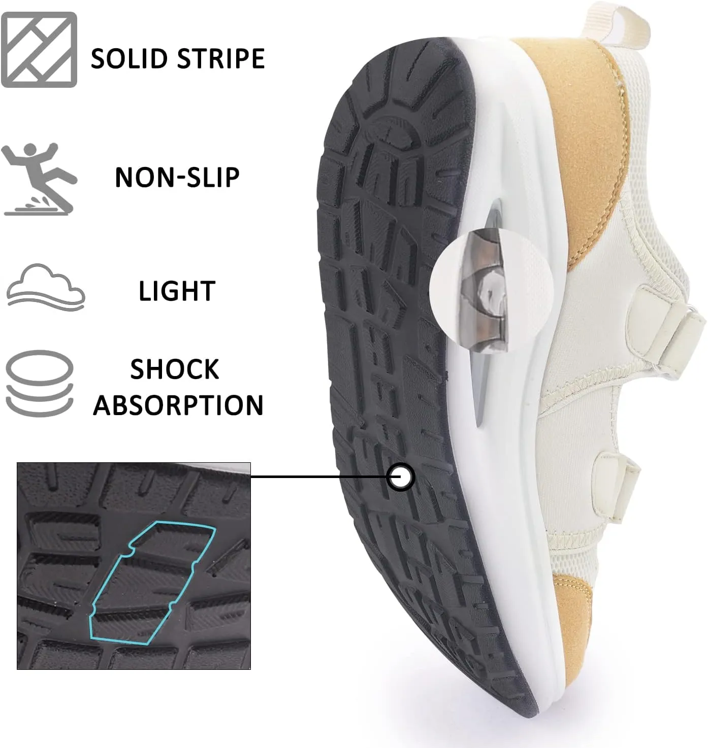 Women's Comfortable Working Nurse Shoes Non-Slip Adjustable Breathable Walking Buffer Fitness Casual Nursing Orthotic Lightweight Shoes
