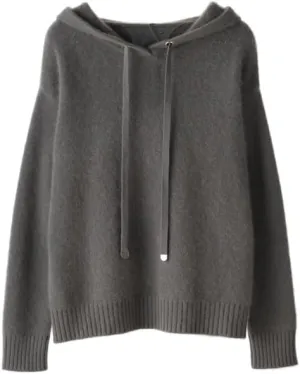 Women's Fall and Winter 100% Cashmere 7 Stiches Thickening Long Sleeve Hoodie