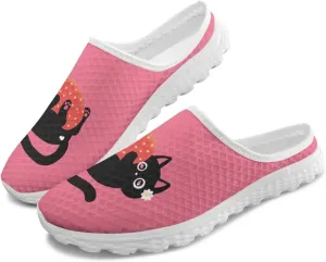 Womens Garden Shoes Slip on Mule Tennis Shoes Low Top Sneaker Casual Flat Loafers with EVA Sole US 6-13.5
