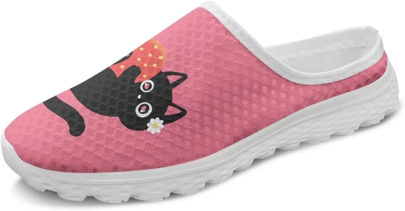 Womens Garden Shoes Slip on Mule Tennis Shoes Low Top Sneaker Casual Flat Loafers with EVA Sole US 6-13.5
