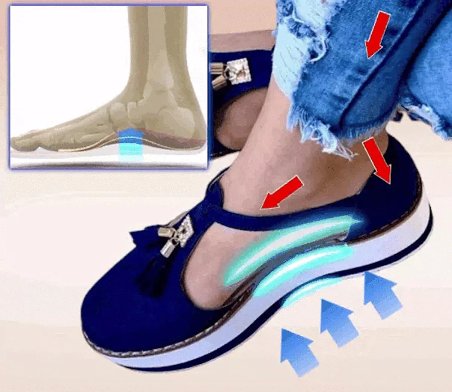 Women's Platform Sandals Espadrille Fashion Tassel Round Toe Hollow Out T-Strap Wedge Sandals Buckle Ankle Strap Casual Closed Toe Beach Sneakers Shoes,Red,36