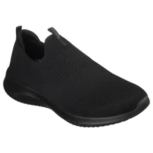 Womens Skechers Ultra Flex - First Take Wide Black/Black Running Sport Shoes