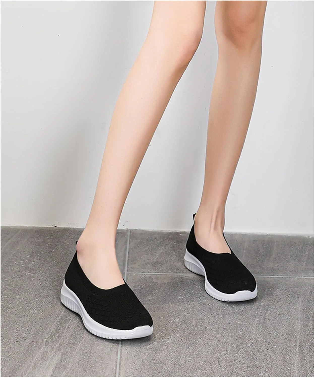 Womens Woven Orthopedic Breathable Soft Shoes Go Walking Women’s Breathable Walking Shoes Slip On Mesh Knitted Flats Gym Sneakers Lightweight Casual Easy Shoe Arch Support Orthopedic Flat Footwear