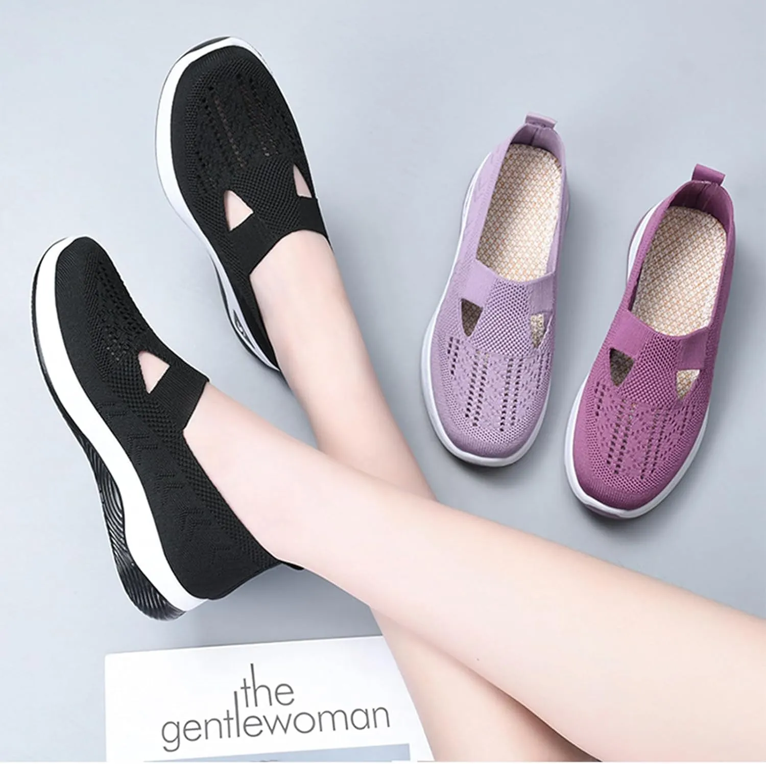 Women's Woven Orthopedic Breathable Soft Shoes,Zapatos Ortopédicos para Mujer, Women's Woven Orthopedic Breathable Soft Sole Shoes