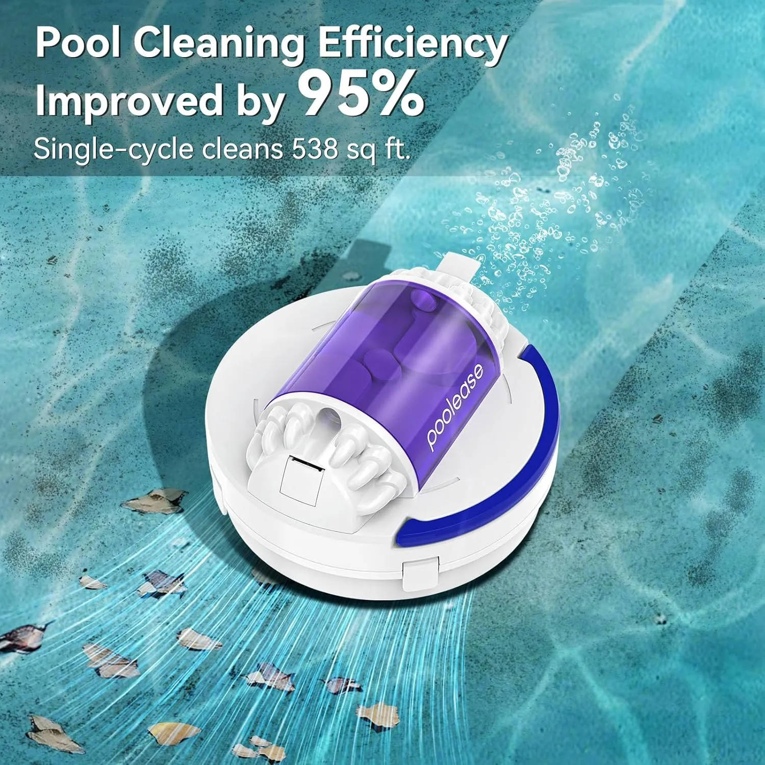 X1 Cordless Pool Cleaner Robot, Robotic Pool Vacuum for Above/In Ground Pool, 45W Dual-Motor, Self-Parking, Enhanced with 2L Debris Capacity (White and Purple)