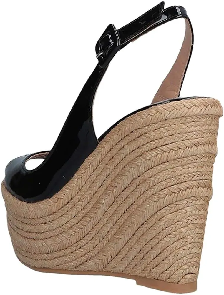 XYD Women Peep Toe Wedge Sandals Platform High Heel Bohemia Resort Slip On Slingback Shoes Size