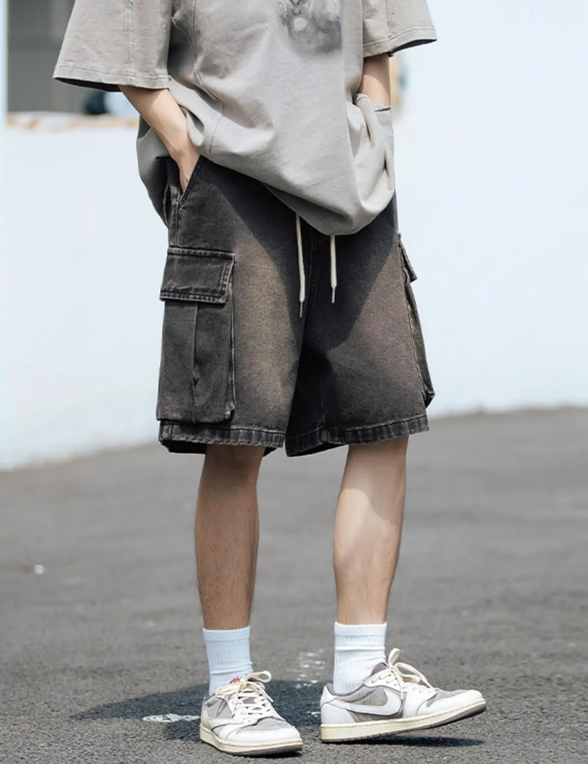 Y2k Baggy Jeans Shorts Men Hip Hop Grunge Vintage Streetwear Skater