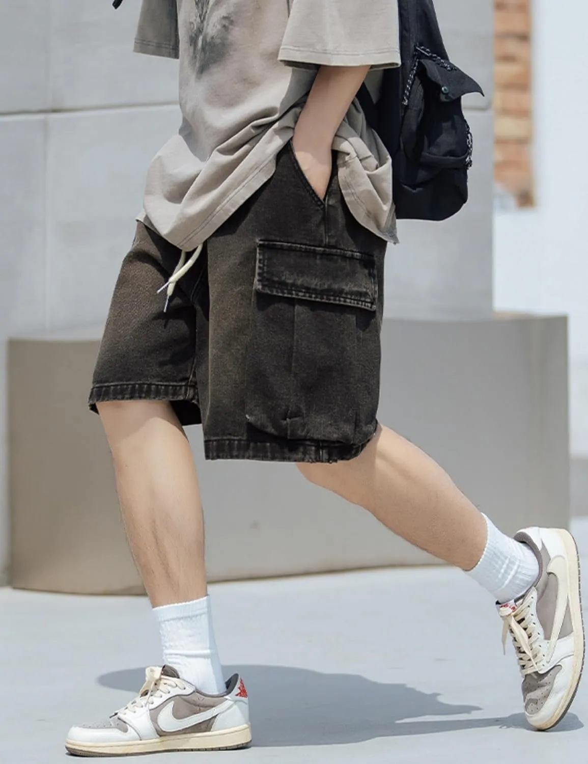 Y2k Baggy Jeans Shorts Men Hip Hop Grunge Vintage Streetwear Skater