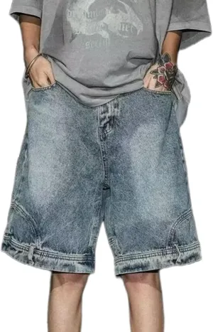 Y2k Jorts Men Baggy Jeans Shorts Vintage Skater Jeans Hip Hop Shorts Grunge Demin Shorts Streetwear