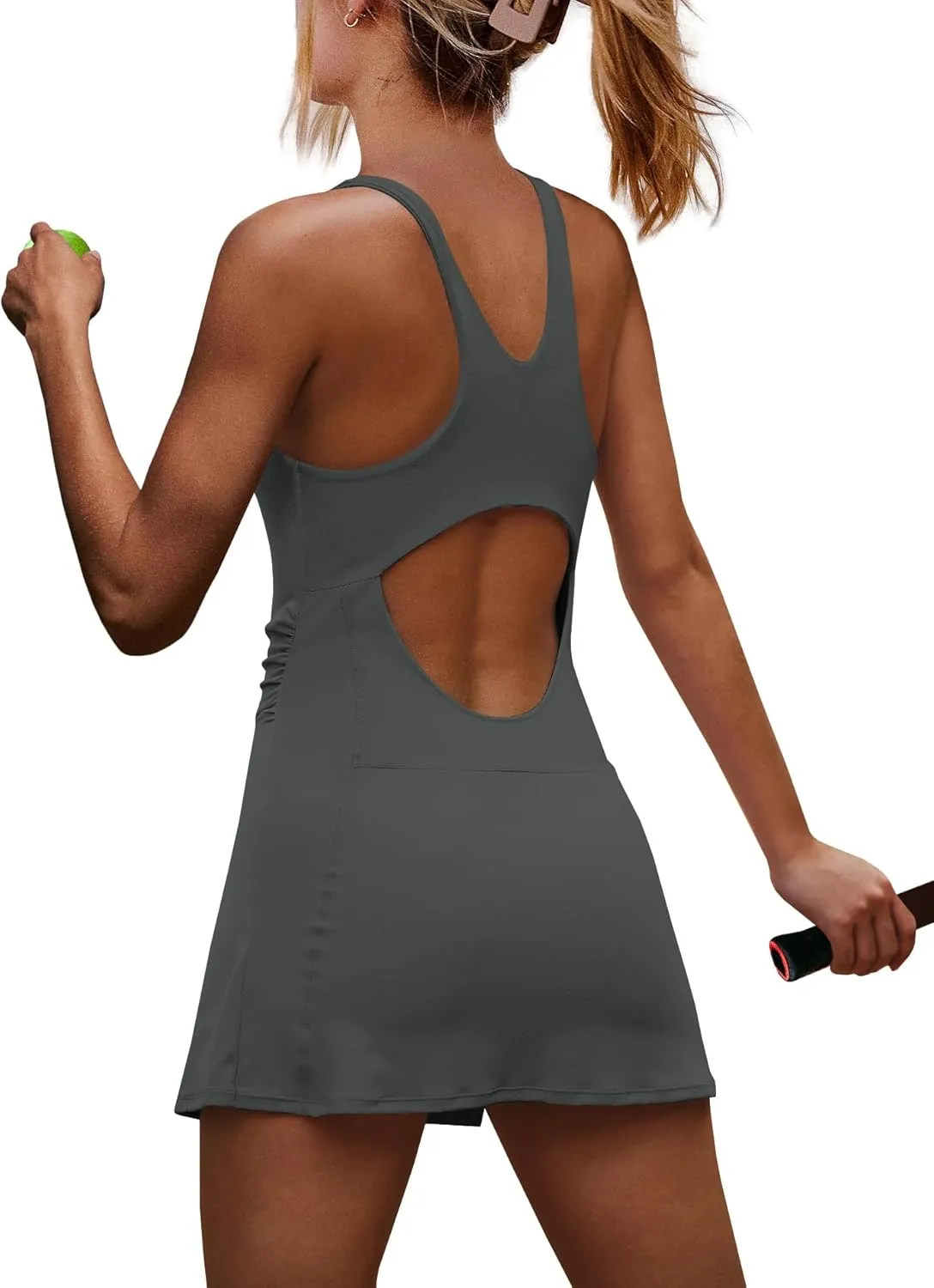 Yanekop Womens Tennis Dress with Built in Shorts Golf Dress Athletic Outfits Yoga Active Workout Dresses