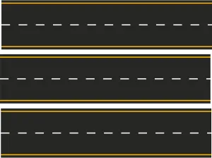 Yellow and White road roadway Edible Cake Topper
