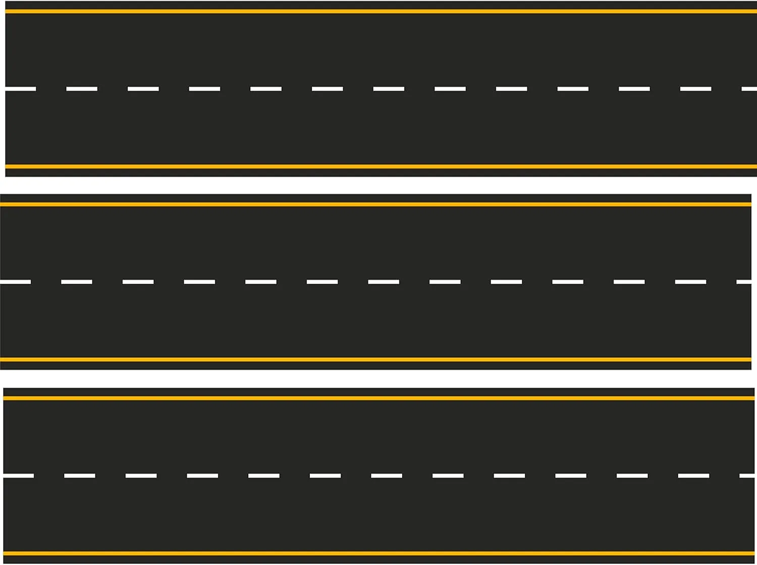 Yellow and White road roadway Edible Cake Topper