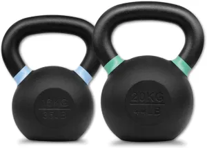Yes4All Powder Coated Cast Iron Competition Kettlebell With Wide Handles & Flat Bottoms – 35 Lb   44 Lb