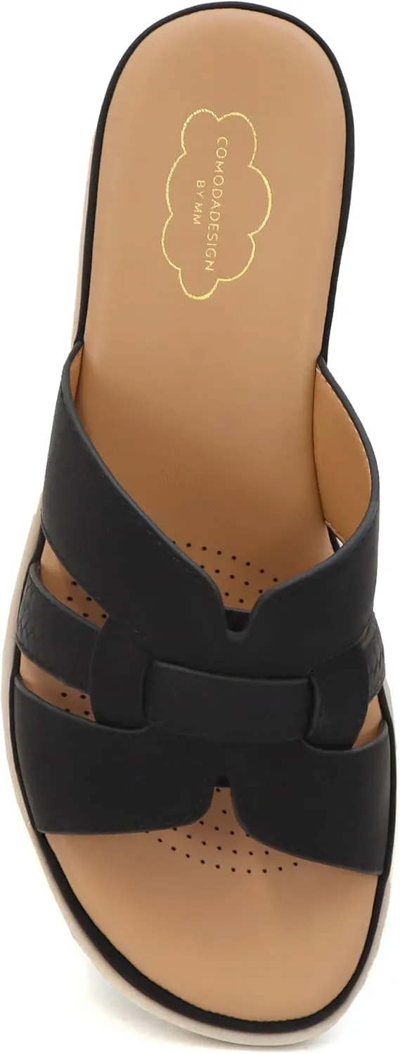 YOKI TUNSA-14 Women's Comfort Footbed Open Toe Wedge Sandal With Weave Upper