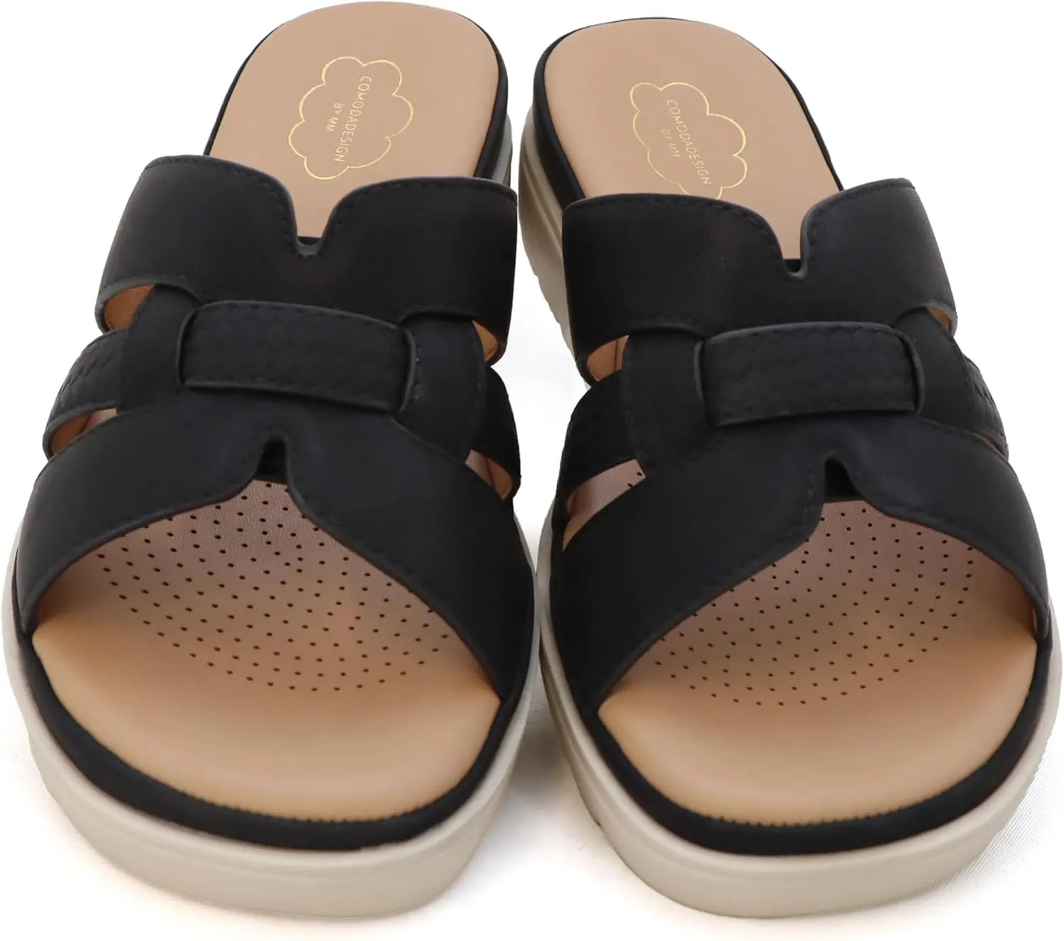 YOKI TUNSA-14 Women's Comfort Footbed Open Toe Wedge Sandal With Weave Upper