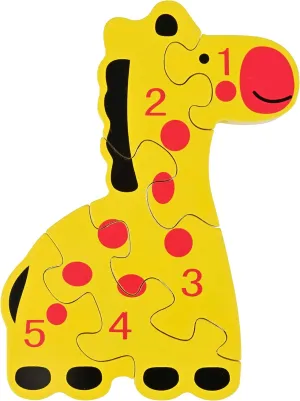 Zoo Puzzle – Giraffe Wooden Chunky 3D Puzzle by Discovery Toys